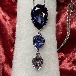 Touchstone Crystal Purple Pear Drop Pendant in Purple - Retired piece